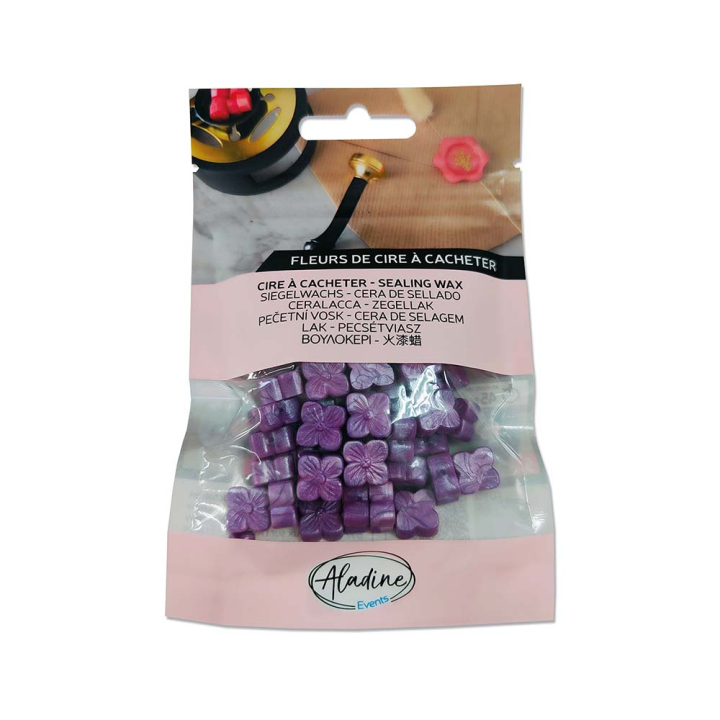 Sachet fleurs de cire à cacheter - Prune Nacré - Rougier et Plé