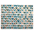 Papier Indien fait main motifs cœur bleu beige - ESPRIT PAPIER - Rougier et Plé