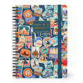 Carnet de notes à spirales 15 x 21 cm Ligné Travel stickers - Legami - Rougier et Plé