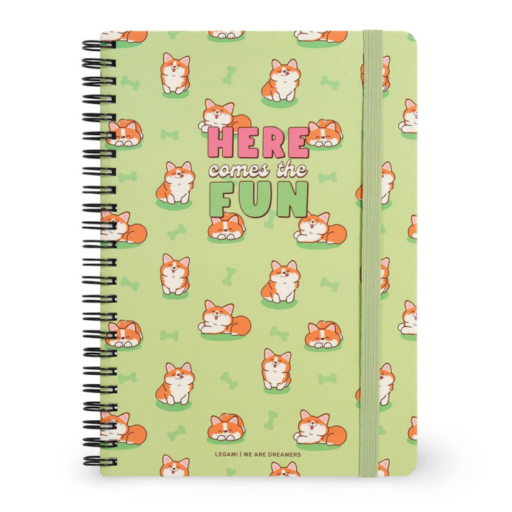 Carnet de notes à spirales Ligné 15 x 21 cm Corgi - Legami - Rougier et Plé