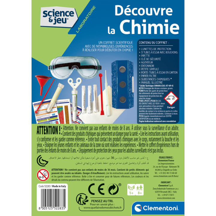 Jeu scientifiques - Découvre la chimie - Clementoni - Rougier et Plé