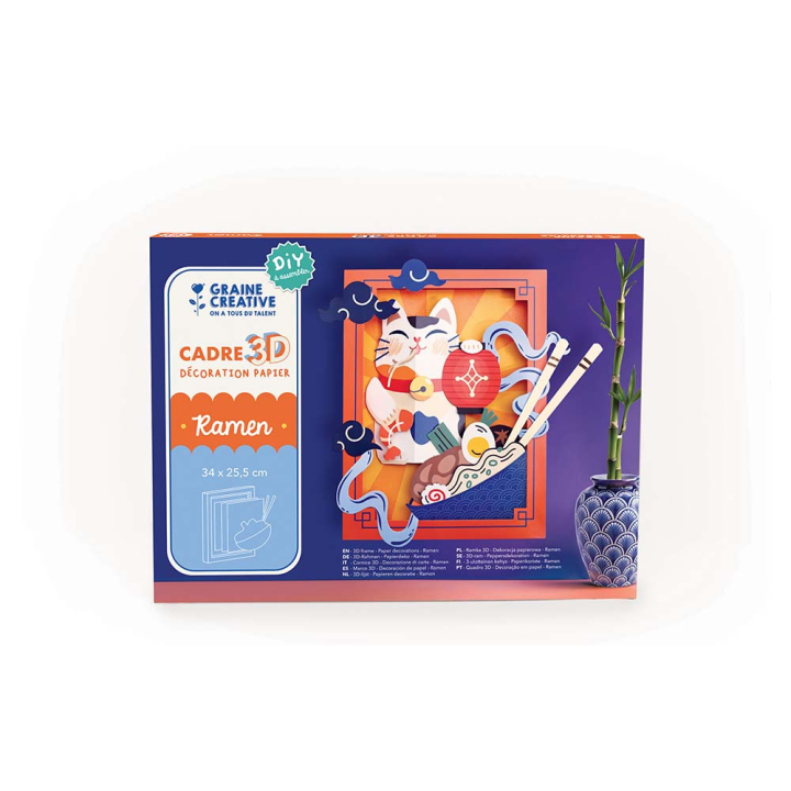 Coffret créatif - cadre 3D papier Len ramen - Graine Créative - Rougier et Plé