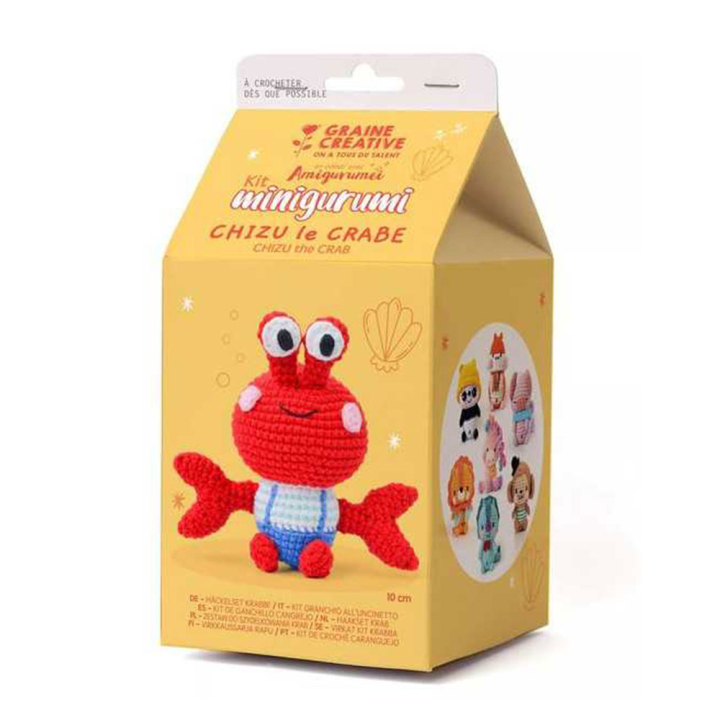 Kit crochet Amigurumi Chizu le crabe - Graine créative - Rougier et Plé