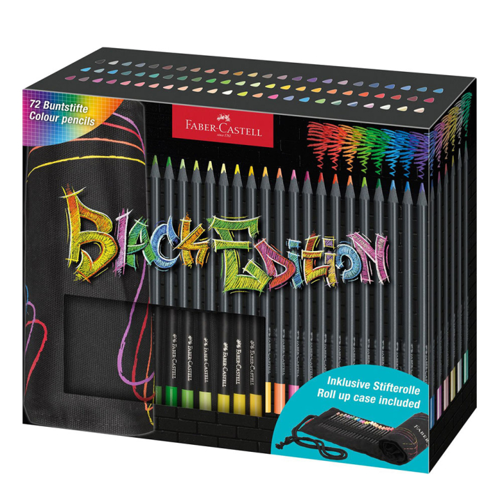 Trousse rouleau 72 Crayons de couleurs Black edition - Faber Castell - Rougier et Plé
