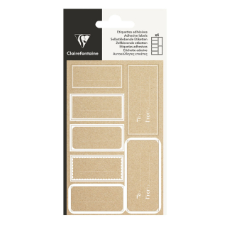 Étiquettes Kraft rectangle adhésives 28 pcs - Clairefontaine - Rougier et Plé