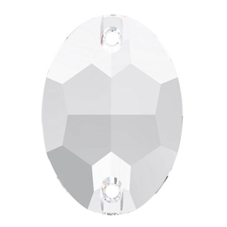 Pierre à coudre ovale 3210 - 16 mm - Crystal - Cristaux de Swarovski - Rougier et Plé