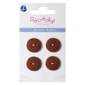 Boutons de customisation - marron à pois rouges - 2,5 cm - 3 pcs - Recreatys - Rougier et Plé