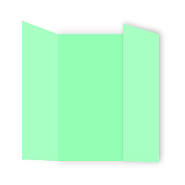 Pollen - 25 cartes rectangulaires triptyques 16 x 16 cm - Vert jade - Pollen - Rougier et Plé
