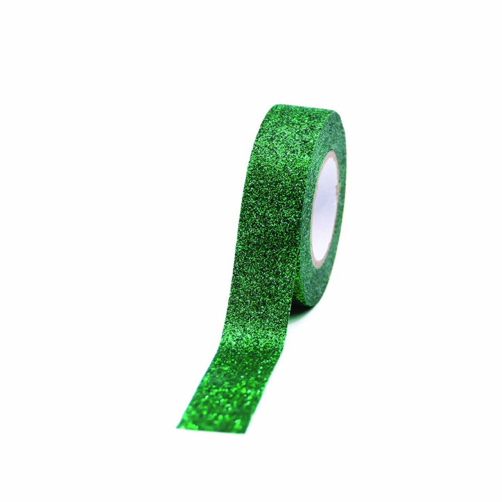 Masking tape pailettes vert sapin 15 mm x 5 - Global Gift - Rougier et Plé