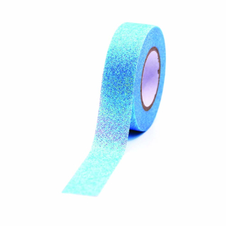 Masking tape bleu rainbow paillettes 15 mm x 5 m - Global Gift - Rougier et Plé