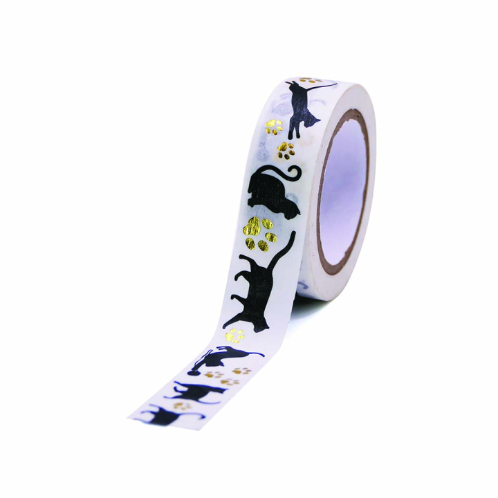 Masking tape silhouettes chats 15 mm x 5 m - Global Gift - Rougier et Plé
