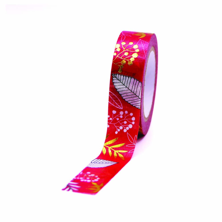 Masking tape végétal fond rouge 15 mm x 5 m - Global Gift - Rougier et Plé