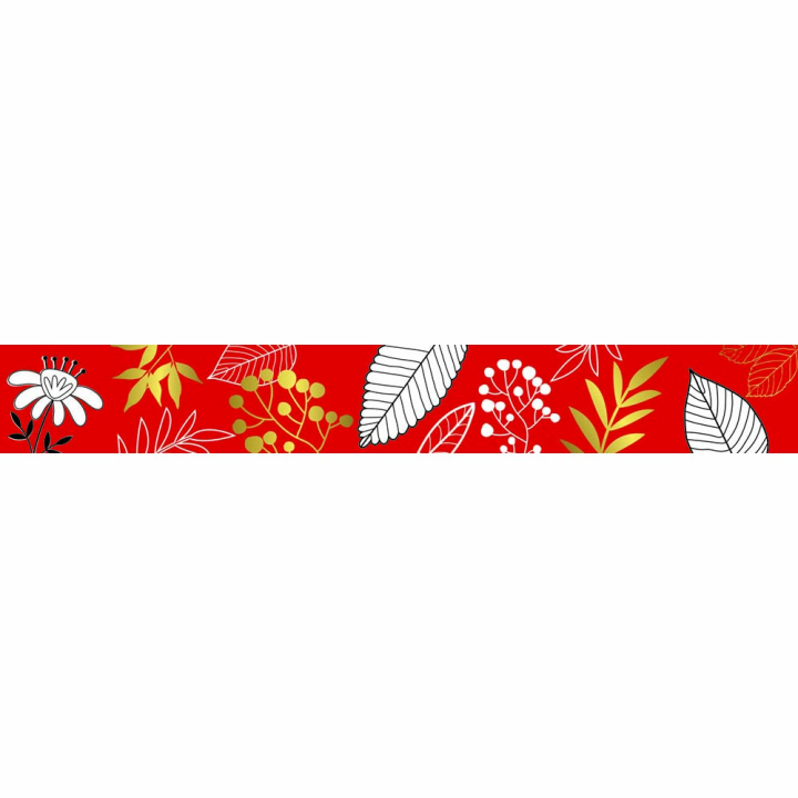 Masking tape végétal fond rouge 15 mm x 5 m - Global Gift - Rougier et Plé