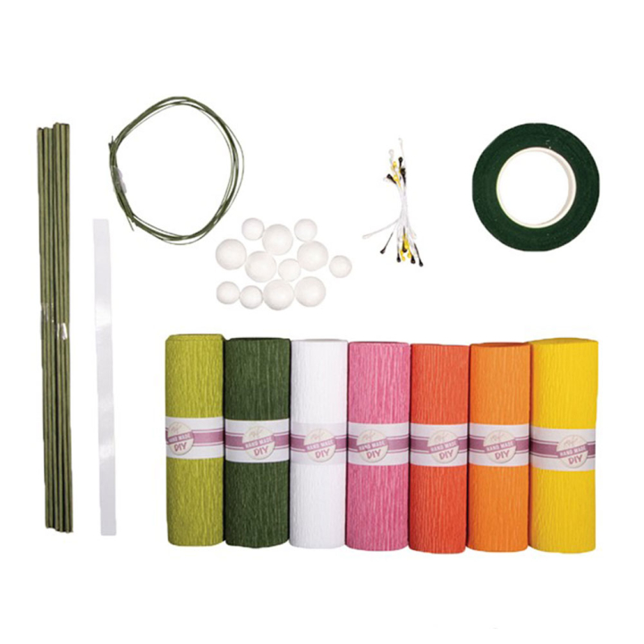 Kit créatif fleurs en papier crépon - Rayher - Rougier et Plé