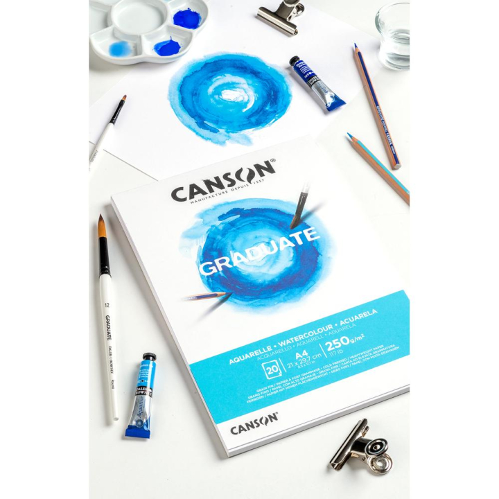 Bloc Graduate Aquarelle 250 g/m² 20F - Canson - Rougier et Plé