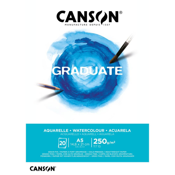 Bloc Graduate Aquarelle 250 g/m² 20F - Canson - Rougier et Plé