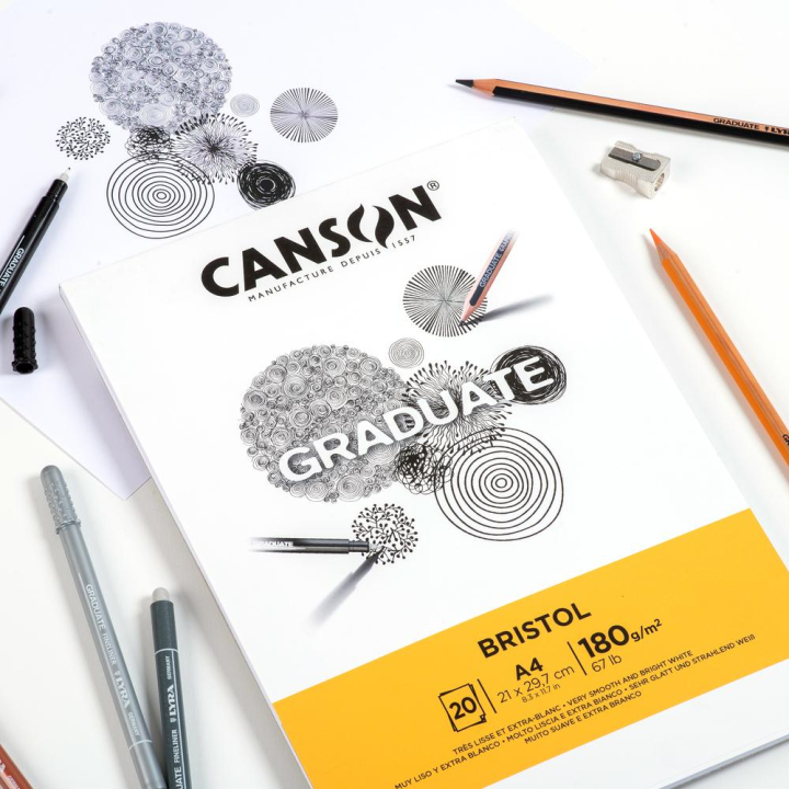 Bloc Graduate Bristol 180g/m² 20F - Canson - Rougier et Plé