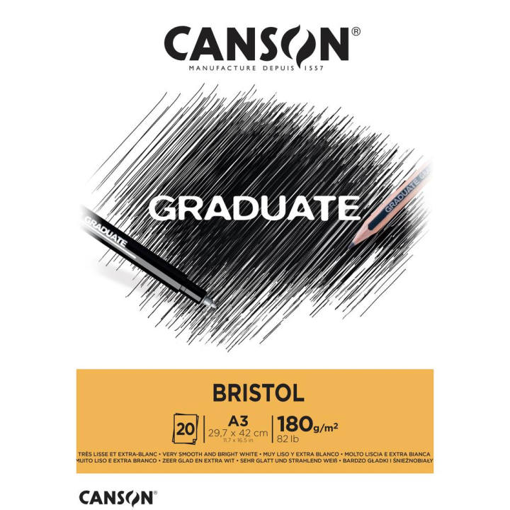 Bloc Graduate Bristol 180g/m² 20F - Canson - Rougier et Plé