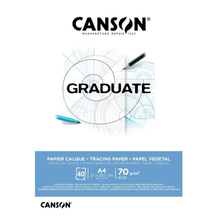 Bloc Graduate Calque 70g/m² 40F - Canson - Rougier et Plé