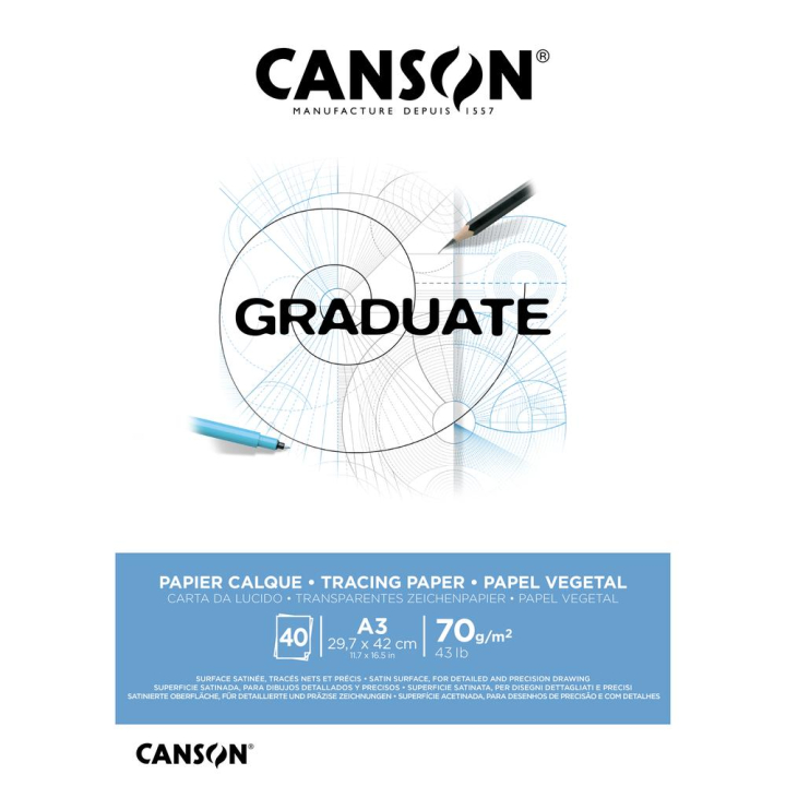 Bloc Graduate Calque 70g/m² 40F - Canson - Rougier et Plé