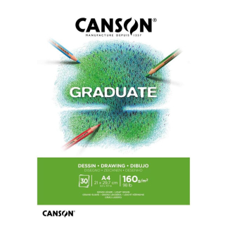 Bloc Graduate Dessin Blanc 160 g/m² 30F - Canson - Rougier et Plé