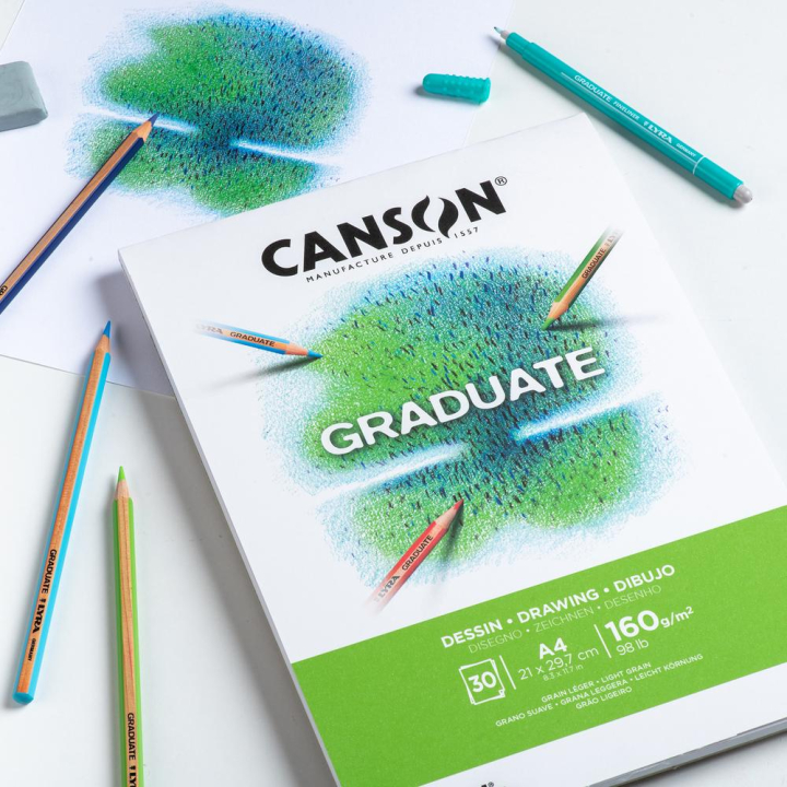 Bloc Graduate Dessin Blanc 160 g/m² 30F - Canson - Rougier et Plé