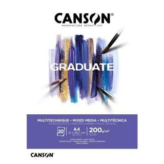Bloc Graduate Mixed Media Papier Blanc 200 g/m² 20F - Canson - Rougier et Plé