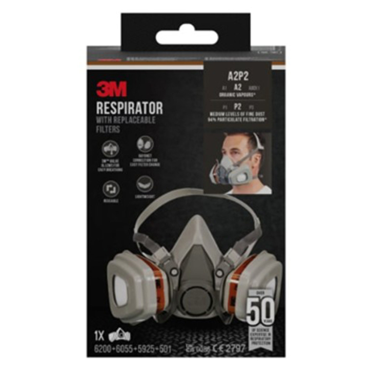 Masque K6000 + filtres remplacables - 3M - Rougier et Plé