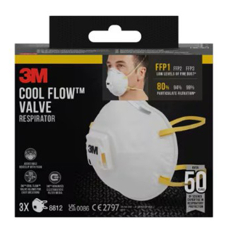 Masque 8812 anti-particules FFP1 Valve cool flow 3pcs  - 3M - Rougier et Plé