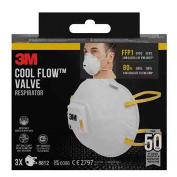 Masque 8812 anti-particules FFP1 Valve cool flow 3pcs  - 3M - Rougier et Plé
