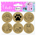 Lot de 6 tampons en bois ronds Chats - Aladine - Rougier et Plé
