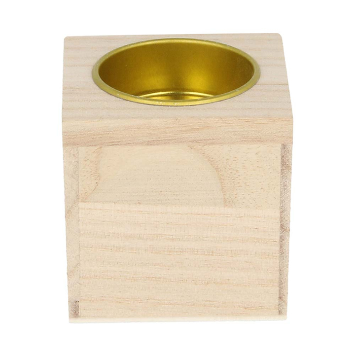 Petit bougeoir en bois 6 x 6 x 6 cm - Artemio - Rougier et Plé