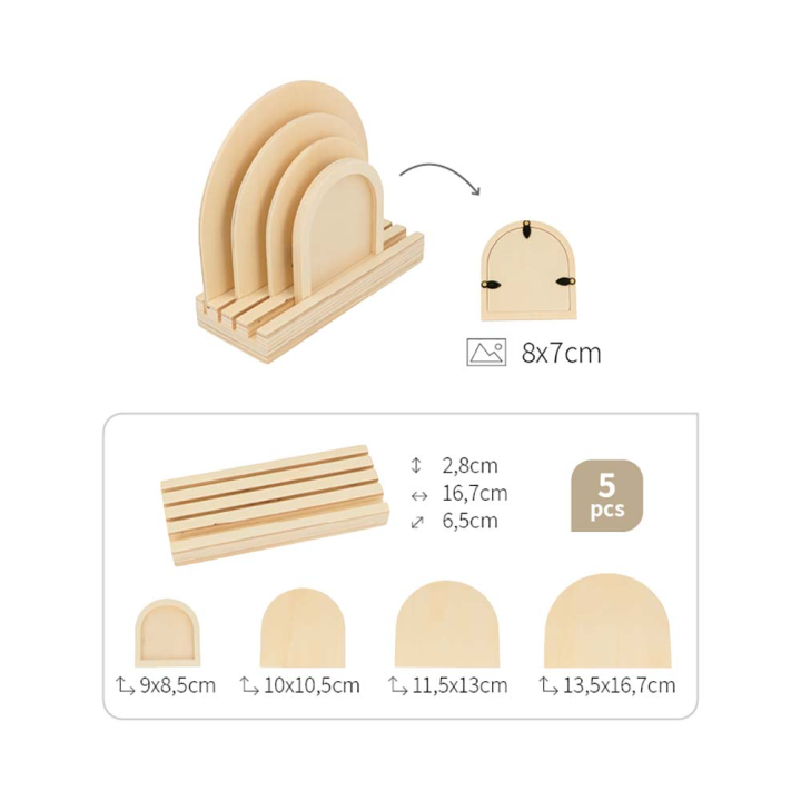 Cadre en arc-en-ciel en bois 15 x 16,7 x 6,5 cm - Artemio - Rougier et Plé