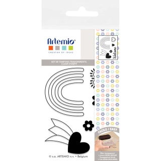Tampons clear transparents naissance  welcome  9 x 7 cm -Artemio - Rougier et Plé