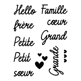 Tampons clear transparents mots de naissance 9 x 7 cm -Artemio - Rougier et Plé