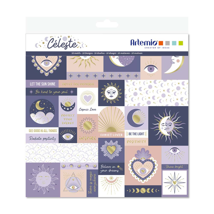 Set de 10 feuilles celeste 150g/m² - Artemio - Rougier et Plé