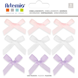 Lot de 9 nœuds en satin garçon - Artemio - Rougier et Plé