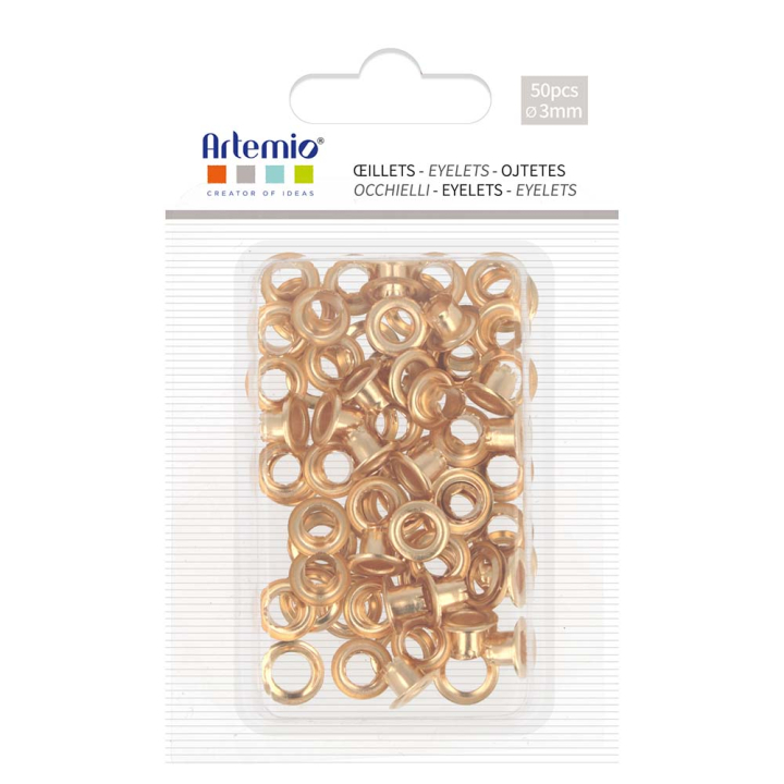 Lot de 50 œillets dorés 3mm - Artemio - Rougier et Plé