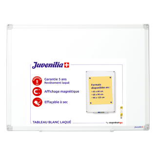 Tableau blanc laqué 45 x 60 cm magnétique - Juvénilia - Rougier et Plé