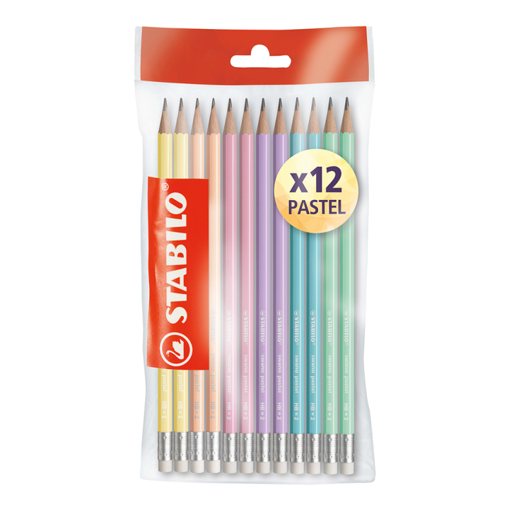12 crayons graphite Swano Pastel HB - Stabilo - Rougier et Plé