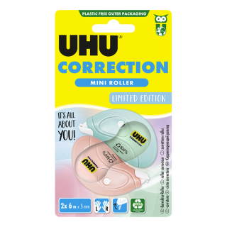 Lot de 2 rollers correcteurs Mini Pastel 6 m x 5 mm - Uhu - Rougier et Plé