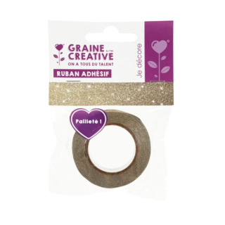 Ruban adhésif pailleté 15 mm x 5 m Doré - Graine créative - Rougier et Plé
