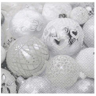 Serviette motif boules de Noël 33 x 33 cm 20 pcs - Rayher - Rougier et Plé