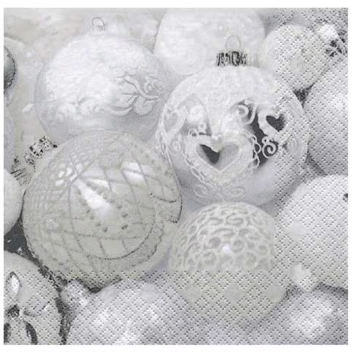 Serviette motif boules de Noël 33 x 33 cm 20 pcs - Rayher - Rougier et Plé