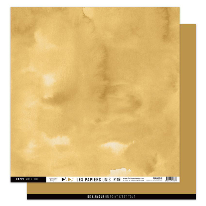 Papier uni n°19 Jaune safran 30,5 x 30,5 cm 250 g/m² - Florilèges Design - Rougier et Plé