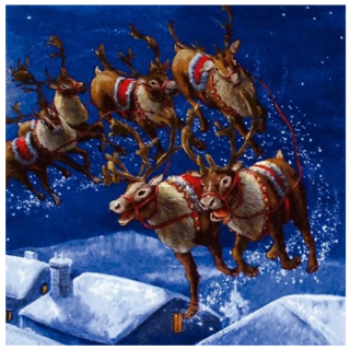 Serviette Rennes de Noël - Rayher - Rougier et Plé