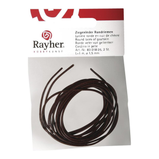 Lanière ronde en cuir de chèvre Ø 1,5 mm x 1 m - Rayher - Rougier et Plé