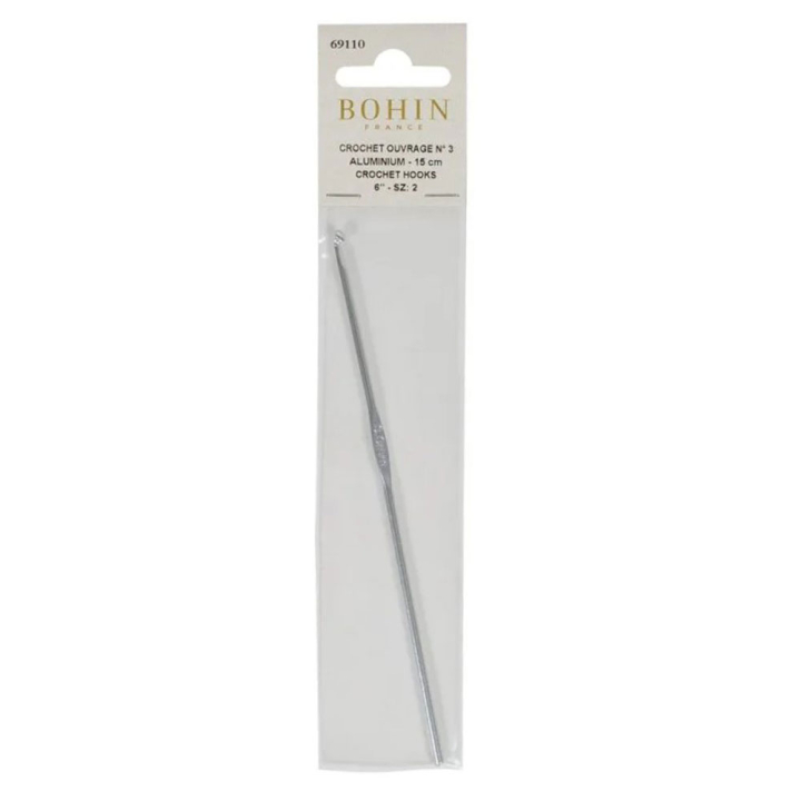 Crochet à laine en aluminium 15 cm N°3 - Bohin - Rougier et Plé