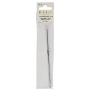 Crochet à laine en aluminium 15 cm N°3,5 - Bohin - Rougier et Plé