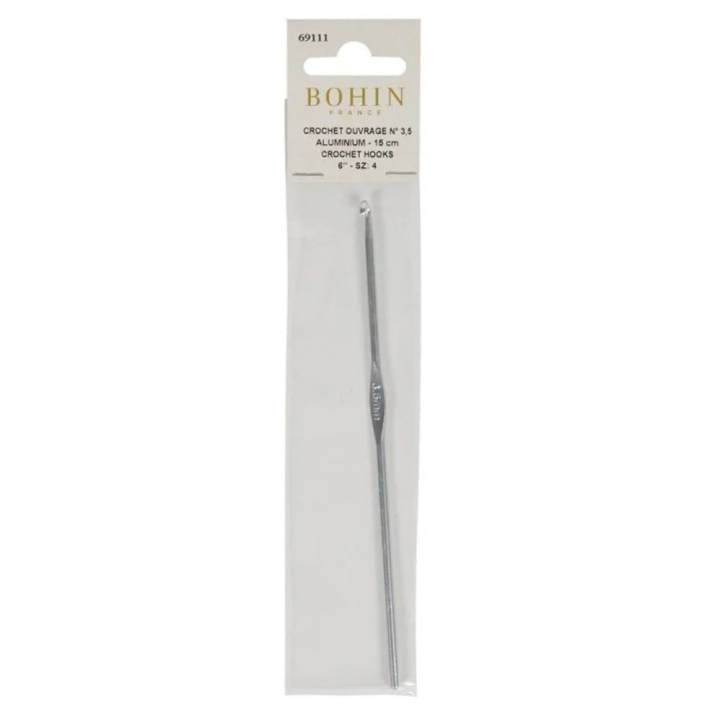 Crochet à laine en aluminium 15 cm N°3,5 - Bohin - Rougier et Plé